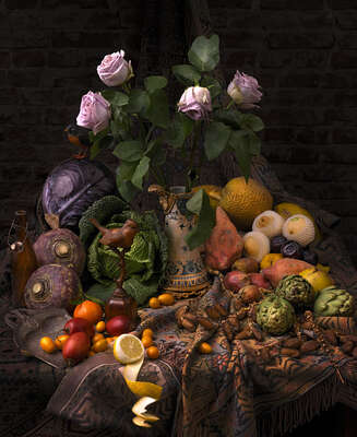  Curated kitchen Art: Still life with roses by Mark Seelen