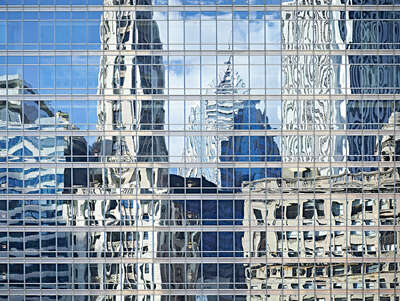  Curated abstract blue artworks: City Landscape, Chicago, IL by Andrea B. Stone