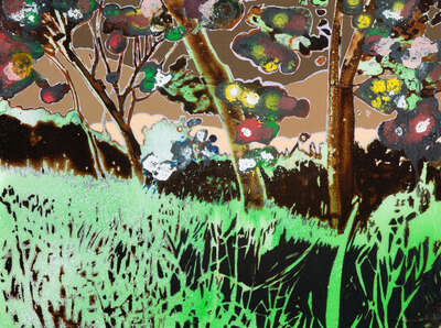 Landscape Painting Prints: Paradise garden 4 by Andrea Damp