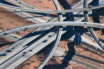   Crisscrossed Highway interchange, Phoenix, Arizona by Alex Maclean