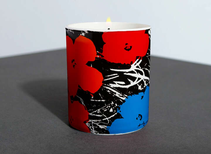 Flowers - Blue/Orange/Red Perfumed Candle by Andy Warhol