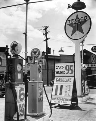   Gasoline station, Bronx by Berenice Abbott