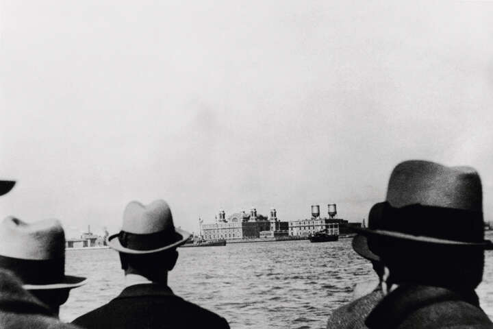   "Blick von der Fähre auf Ellis Island N.Y." by Erich Salomon