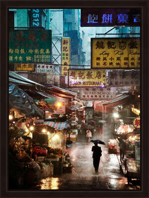   Market in the Rain by Christophe Jacrot