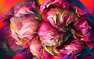   A Gathering  of Peonies by Carl Jacobson