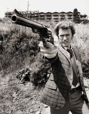  curated vintage black and white photographs: Clint Eastwood as Dirty Harry by Classic Collection I