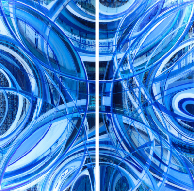  curated acrylic art: Blue Morphi by Christopher Martin