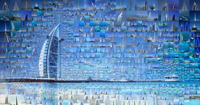  Curated abstract blue artworks: Our Dubai by Charis Tsevis