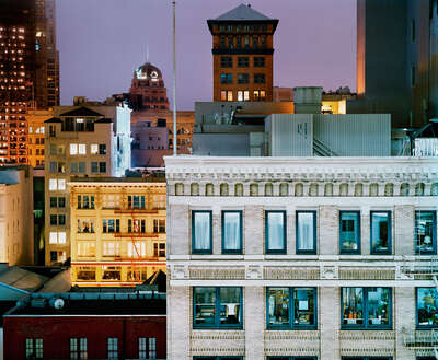   Wandbild Fenster mit Ausblick: Sutter Stockton, San Francisco von Christopher Woodcock