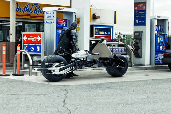 Bat-Pod at the Gas Station