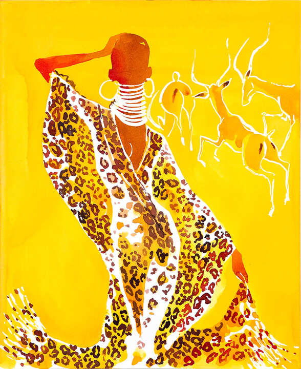   YSL Safari leopard caftan by Eduard Erlikh