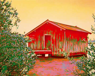  Farmhouse and Country Style Art: red paradise house by Harald Klemm