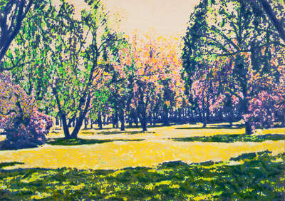 curated paintings prints: summer side park by Harald Klemm