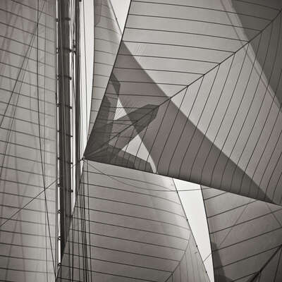  Black and White Photography: Sails & Main of the Mariette by Jonathan Chritchley