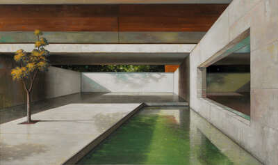  Bauhaus Bild: Modern house with bassin von Jens Hausmann
