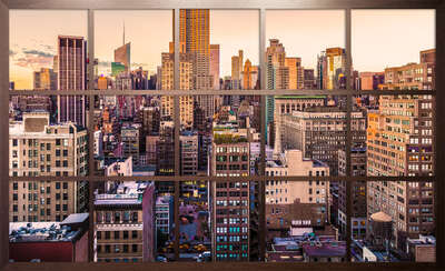   Wandbild Fenster mit Ausblick: Sunset in Midtown NYC von Jack Marijnissen