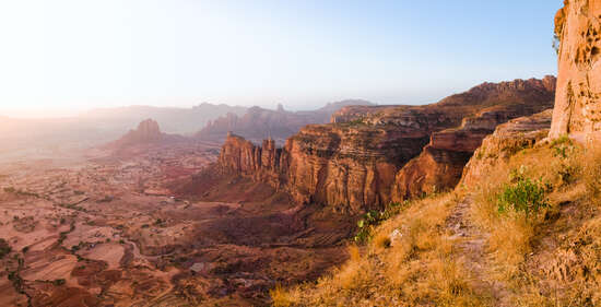 Blick von Daniel Korkor, Tigray, Äthiopien