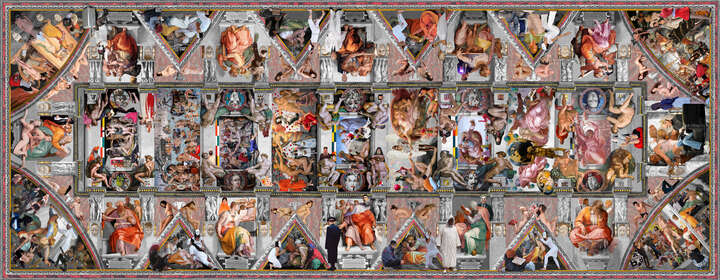  Panorama Menschen: Sistine Chapel, Michelangelo von Lluis Barba Cantos