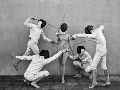  curated black and white prints: Fencers 4 by Lukas Dvorak