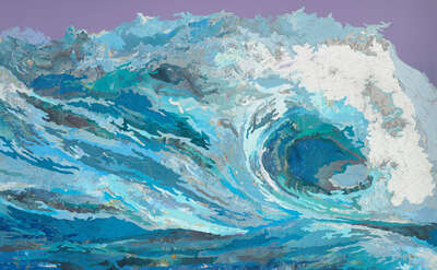  Curated selection of living room artworks: Clarissa's Wave by Matthew Cusick