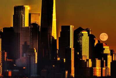   Skyline Golden Light NYC de Mitchell Funk