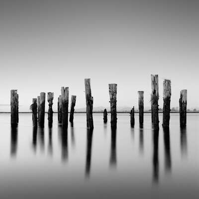  minimalist black and white landscapes: Posts And Shadows by Michael Levin