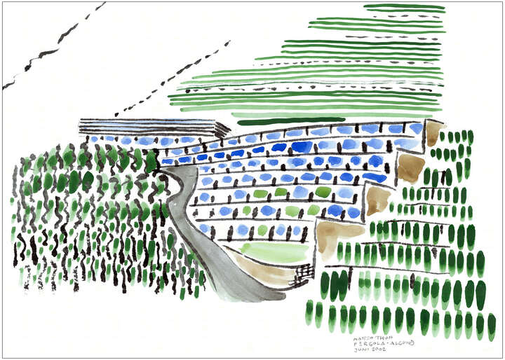  Landscape Painting Prints: Pergola Algund by Matteo Thun