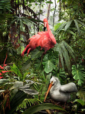   A Lost Flamingo and a Lost Pelican by Pat Swain