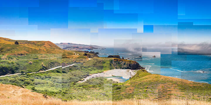  bathroom artworks: Sonoma Coast, One by Pep Ventosa