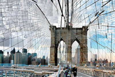  Curated Lumas Architecture Prints: Brooklyn Bridge Crossing by Pep Ventosa