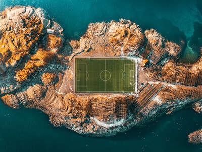  Curated Abstract Art: Lofoten Soccer Field by Peter Yan