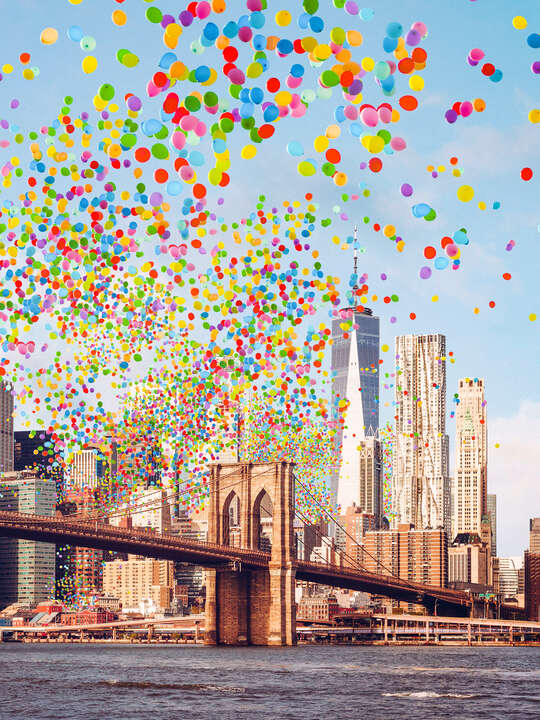Brooklyn Bridge Balloons by Robert Jahns