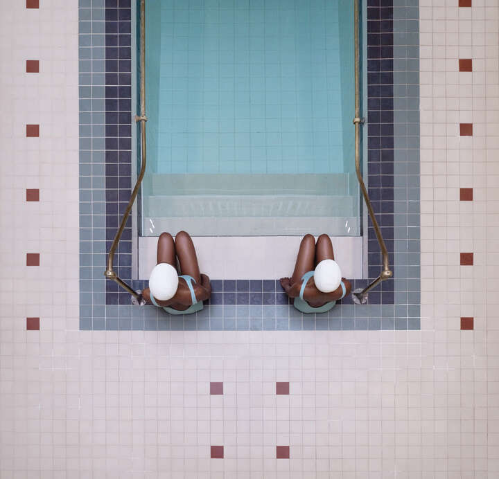  Bathroom wall art: Swimmers at the Turkish Baths by Soo Burnell