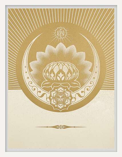 Obey Lotus Crescent (White & Gold)