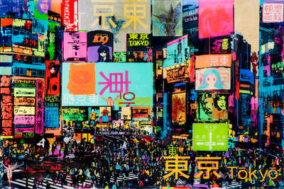  Japanese art: Good Traffic in Shibuya by Sandra Rauch