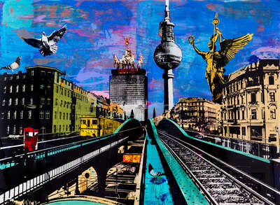   Wandbild Fenster mit Ausblick: Berlin Eberswalder Himmel von Sandra Rauch