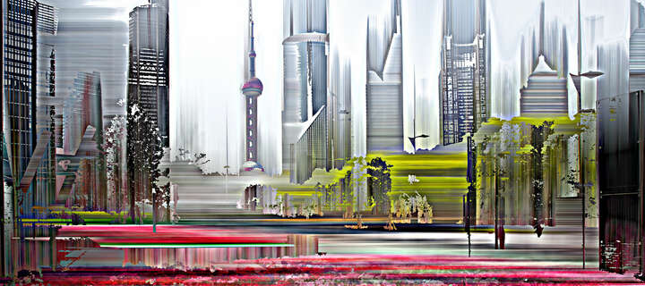  curated acrylic artworks: Shanghai Projections IV by Sabine Wild
