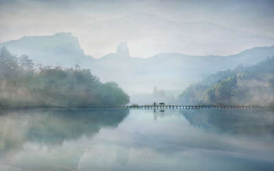   Morning on the river by Vladimir Proshin