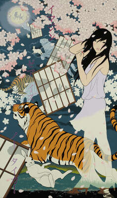  curated animal prints: No Taigaa (Imagine there is no tiger) by Yumiko Kayukawa